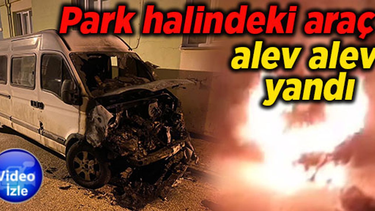 Park halindeki araç alev alev yandı