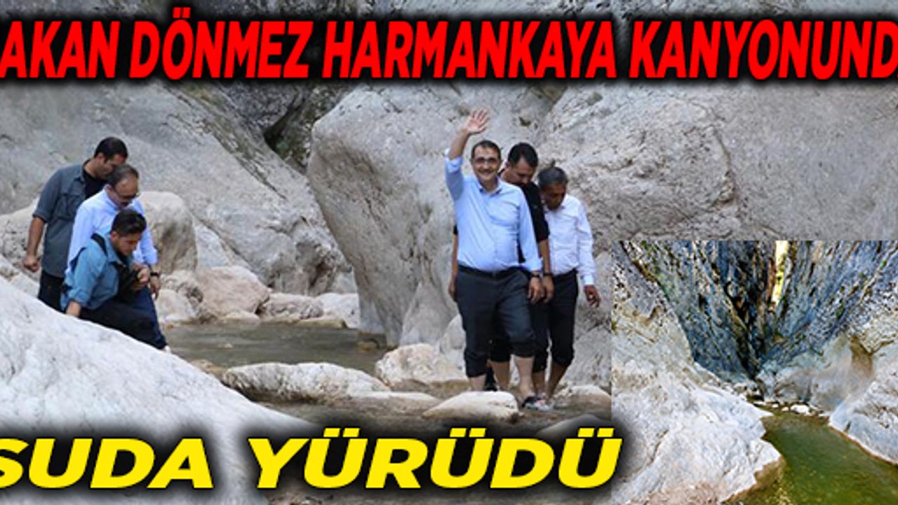 BAKAN DÖNMEZ HARMANKAYA KANYONUNDA SUDA YÜRÜDÜ