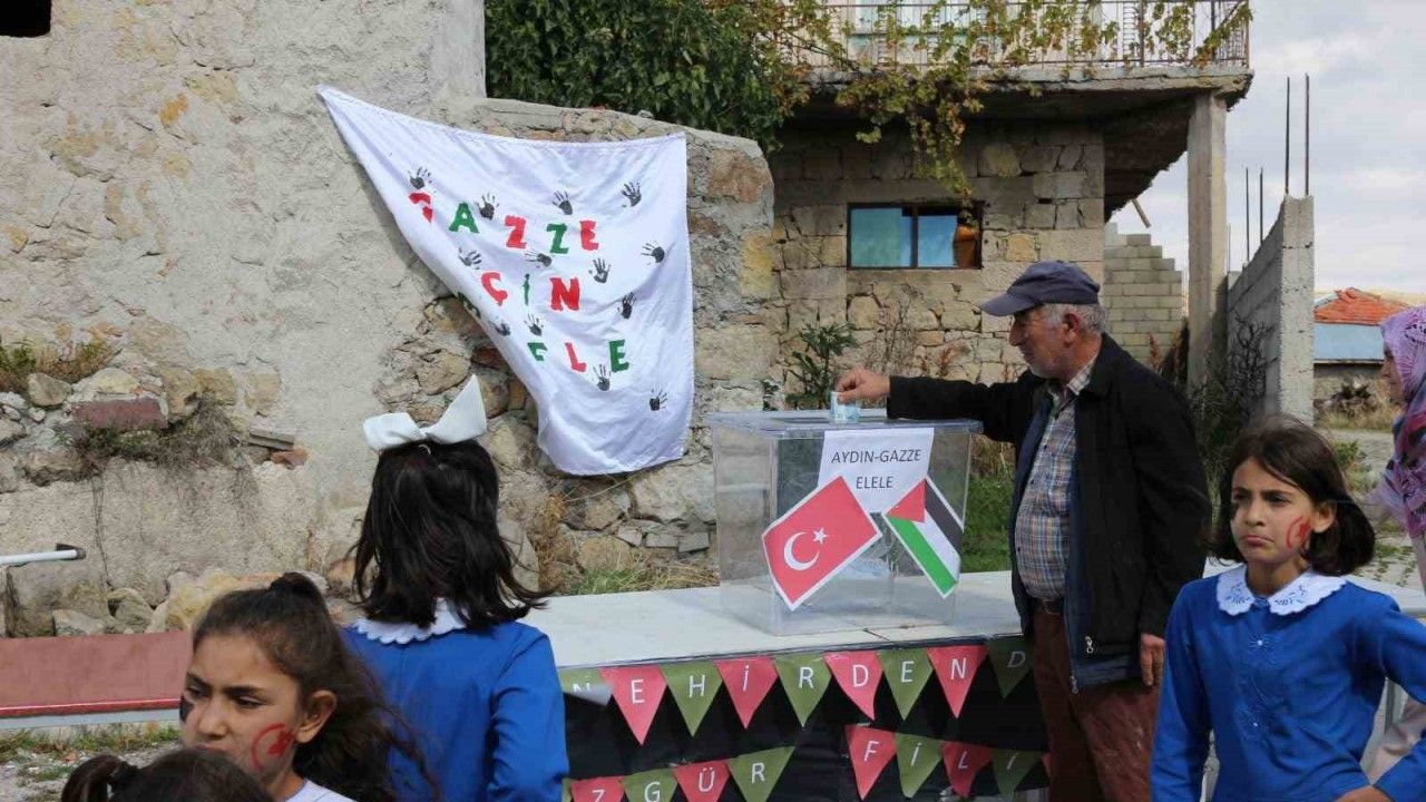 Köy okulunda Gazze için anlamlı etkinlik