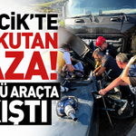 Bilecik'te korkutan kaza! Sürücü araçta sıkıştı