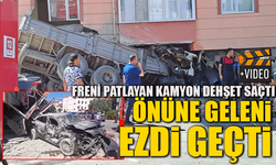 FRENİ PATLAYAN KAMYON DEHŞET SAÇTI ÖNÜNE GELENİ EZDİ GEÇTİ