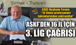 ASKF’DEN 16 İL İÇİN 3. LİG ÇAĞRISI