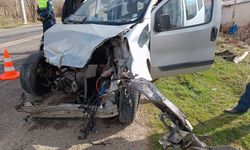 Tıra çarpan hafif ticari aracın sürücüsü ağır yaralandı