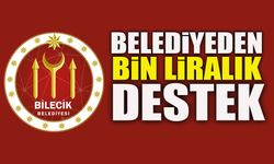 BELEDİYEDEN BİN LİRALIK DESTEK