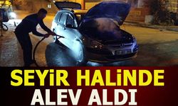 SEYİR HALİNDE OTOMOBİL BİR ANDA ALEV ALDI