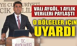 VALİ AYGÖL 1 AYLIK VERİLERİ PAYLAŞTI  O BÖLGELER İÇİN UYARDI