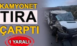 KAMYONET TIRA ÇARPTI: 1 YARALI