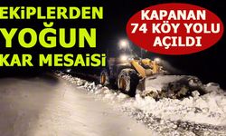 EKİPLERDEN YOĞUN KAR MESAİSİ