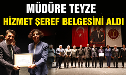 MÜDÜRE TEYZE HİZMET ŞEREF BELGESİNİ ALDI