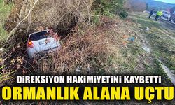 DİREKSİYON HAKİMİYETİNİ KAYBETTİ ORMANLIK ALANA UÇTU