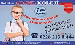 BİLECİK ATABİL KOLEJİ İLK ÖĞRENCİ TANIMA TESTİ