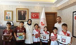 Dereceye giren öğrencilerden kaymakama ziyaret