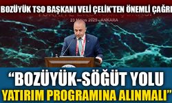 BOZÜYÜK TSO BAŞKANI VELİ ÇELİK'TEN ÖNEMLİ ÇAĞRI: “BOZÜYÜK-SÖĞÜT YOLU YATIRIMA ALINMALI”