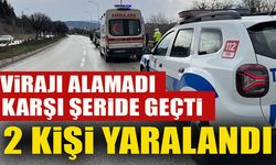 VİRAJI ALAMADI KARŞI ŞERİDE GEÇTİ