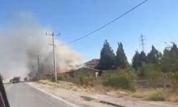 Kereste fabrikasında çıkan yangın paniğe sebep oldu