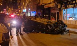 Takla atan otomobilde şans eseri ölen ya da yaralanan olmadı
