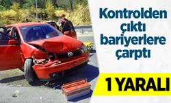 Bilecik'te kontrolden çıkan otomobil bariyerlere çarptı: 1 yaralı