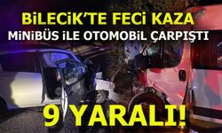 MİNİBÜS İLE OTOMOBİL ÇARPIŞTI 9 YARALI!