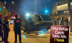 Bilecik'te orta refüje çarpan otomobil takla attı: 1 yaralı