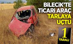 Bilecik'te ticari araç tarlaya uçtu: 1 yaralı