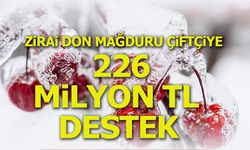 ZİRAİ DON MAĞDURU ÇİFTÇİYE 226 MİLYON TL DESTEK