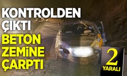 Bilecik'te Kontrolden çıkan otomobil beton zemine çarptı: 2 kişi yaralandı