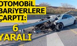 OTOMOBİL BARİYERLERE ÇARPTI: 6 YARALI