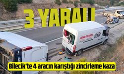 Bilecik’te 4 aracın karıştığı zincirleme kazada 3 kişi yaralandı
