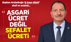 Başkan Arslanboğa: ''Asgari Ücret Değil, Sefalet Ücreti''