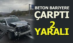 Beton Bariyere Çarptı: 2 Yaralı