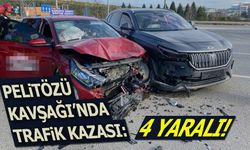 Pelitözü Kavşağı’nda Trafik Kazası: 4 Yaralı