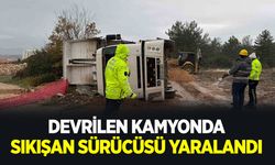 Bilecik'te Devrilen kamyonda sıkışan sürücüsü yaralandı