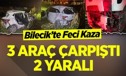 Bilecik'te 3 araç çarpıştı: 2 yaralı