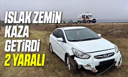 Islak Zemin Kaza Getirdi: 2 Yaralı