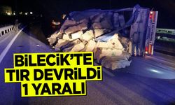 Bilecik’te Tır Devrildi: 1 yaralı