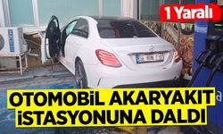 Otomobil Akaryakıt İstasyonuna Daldı: 1 Yaralı