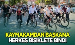 Kaymakamdan başkana herkes bisiklete bindi