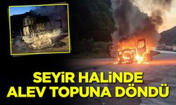 Bilecik'te Seyir Halindeki Çekici Alev Alev Yandı