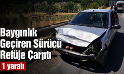 Bilecik'te Baygınlık Geçiren Sürücü Refüje Çarptı