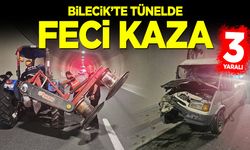 Bilecik'te tünelde feci kaza: 1'i ağır 3 yaralı