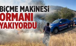 Biçme makinesi ormanı yakıyordu