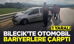 Bilecik'te otomobil bariyerlere çarptı: 1 yaralı