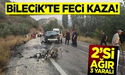 Bilecik'te Feci Kaza! Otomobil ile Motosiklet Çarpıştı: 2'si ağır 3 yaralı