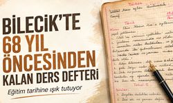 Bilecik'te 68 yıl öncesinden kalan ders defteri