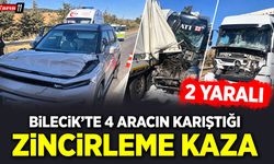 Bilecik'te 4 aracın karıştığı zincirleme kazada 2 kişi yaralandı