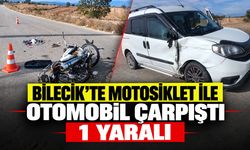 Bilecik'te Motosiklet ile Otomobil Çarpıştı