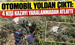 Otomobil Yoldan Çıktı: 4 Kişi Kazayı Yaralanmadan Atlattı