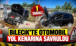 Bilecik'te Otomobil yol kenarına savruldu: 1 yaralı