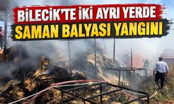 İki Ayrı Yerde Saman Balyası Yangını