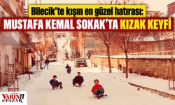 Bilecik’te kışın en güzel hatırası: Mustafa Kemal Sokak’ta kızak keyfi